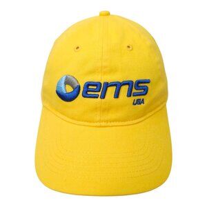 EMS USA Brushed Chino Twill Strapback Embroidered Logo Cap Trucker Baseball Hat